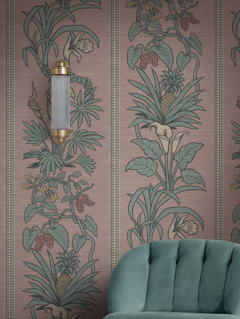 Divine Savages Botanize Heritage Grasscloth - mural roślinny
