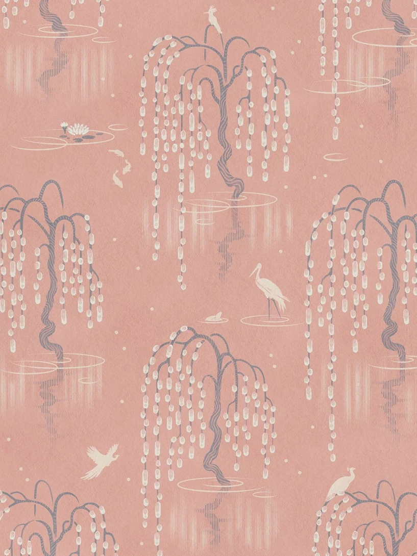 Divine Savages DVS097 Kyoto Blossom Lotus Pink - tapeta z motywem parku 