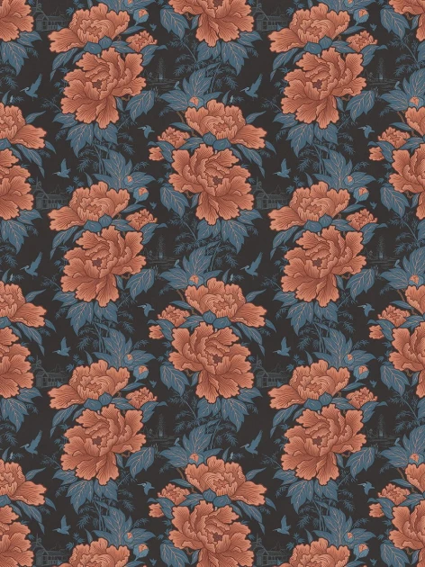 Divine Savages DVS091 Bloomin’ Marvellous Coral Charm - tapeta w piwonie