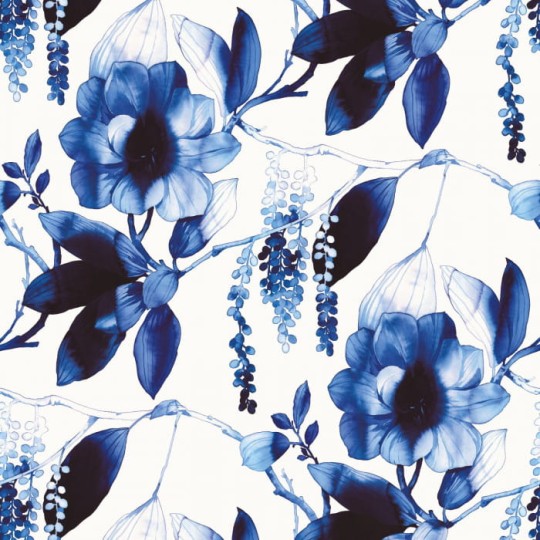 Casadeco Beauty Full Image Ink Flower 84946408 - mural atramentowe kwiaty