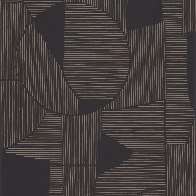 Casadeco 86129413 Gallery Graphique Noir/taupe - tapeta w linie