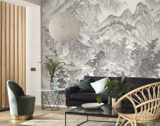 Casadeco 87119104 Beauty Full Image 2 CAD Fusain - mural góry