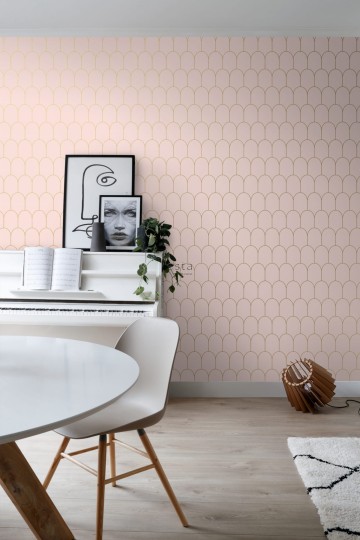 Tapeta Esta Art Deco 139201 Motif Soft Pink and Gold