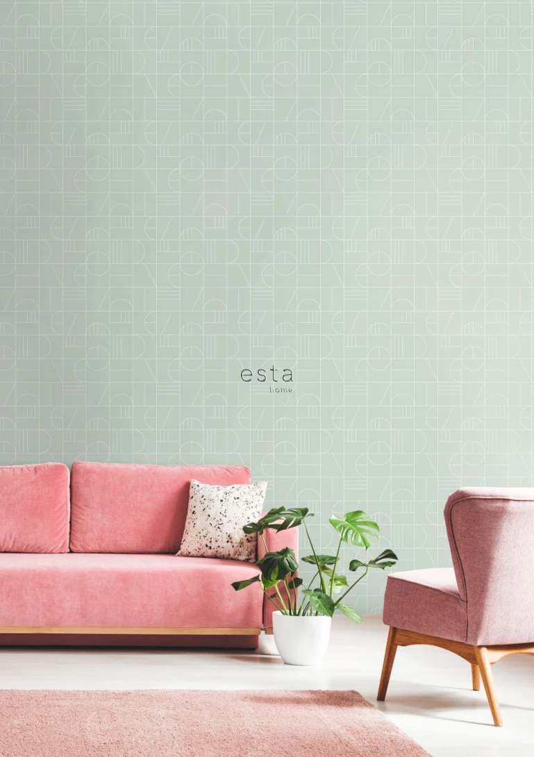 Tapeta Esta Art Deco 139209 Motif Mint Green and White