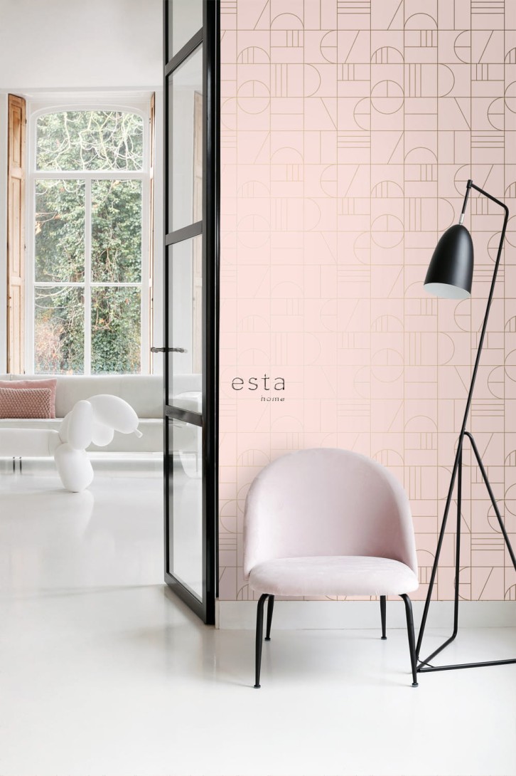 Tapeta Esta Art Deco 139207 Motif Soft Pink and Gold