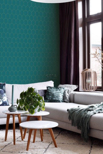 Tapeta Esta Art Deco 139205 Motif Teal and Gold