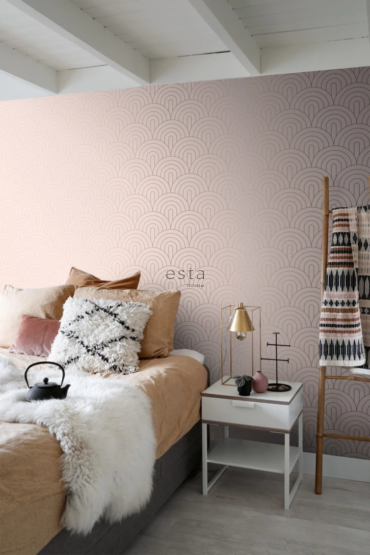 Tapeta Esta Art Deco 139217 Motif Soft Pink and Rose Gold