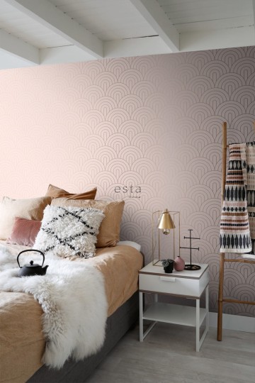 Tapeta Esta Art Deco 139217 Motif Soft Pink and Rose Gold