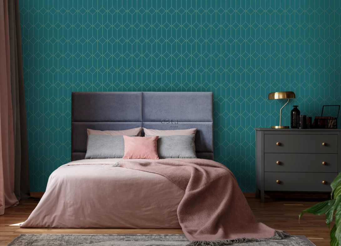 Tapeta Esta Art Deco 139224 Motif Green and Gold