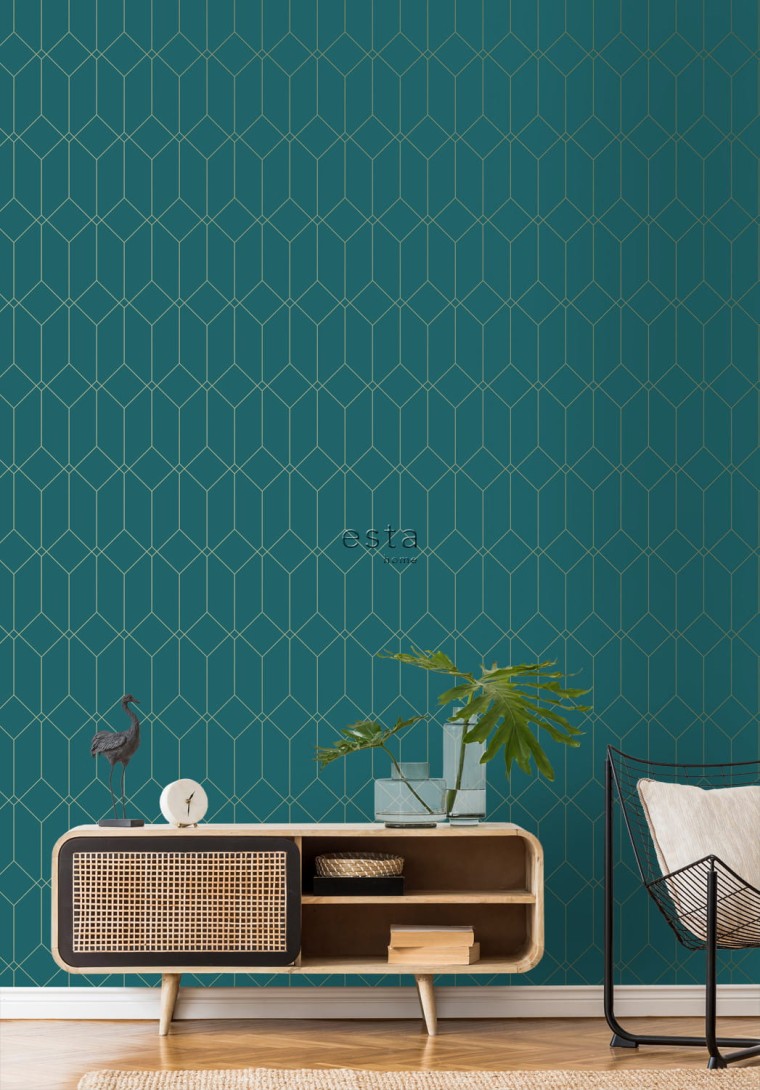 Tapeta Esta Art Deco 139224 Motif Green and Gold