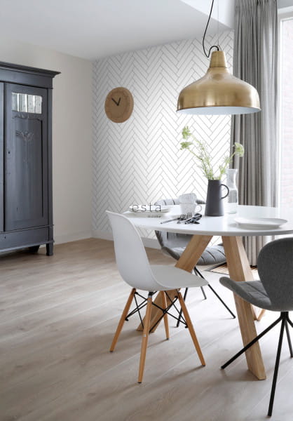 Tapeta Esta Art Deco 139219 Herringbone Black and White