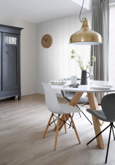 Tapeta Esta Art Deco 139219 Herringbone Black and White