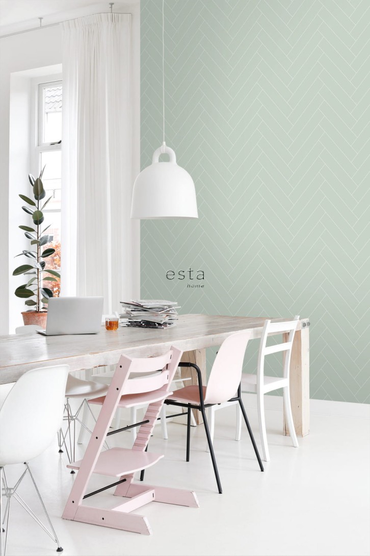 Tapeta Esta Art Deco 139221 Herringbone Mint Green