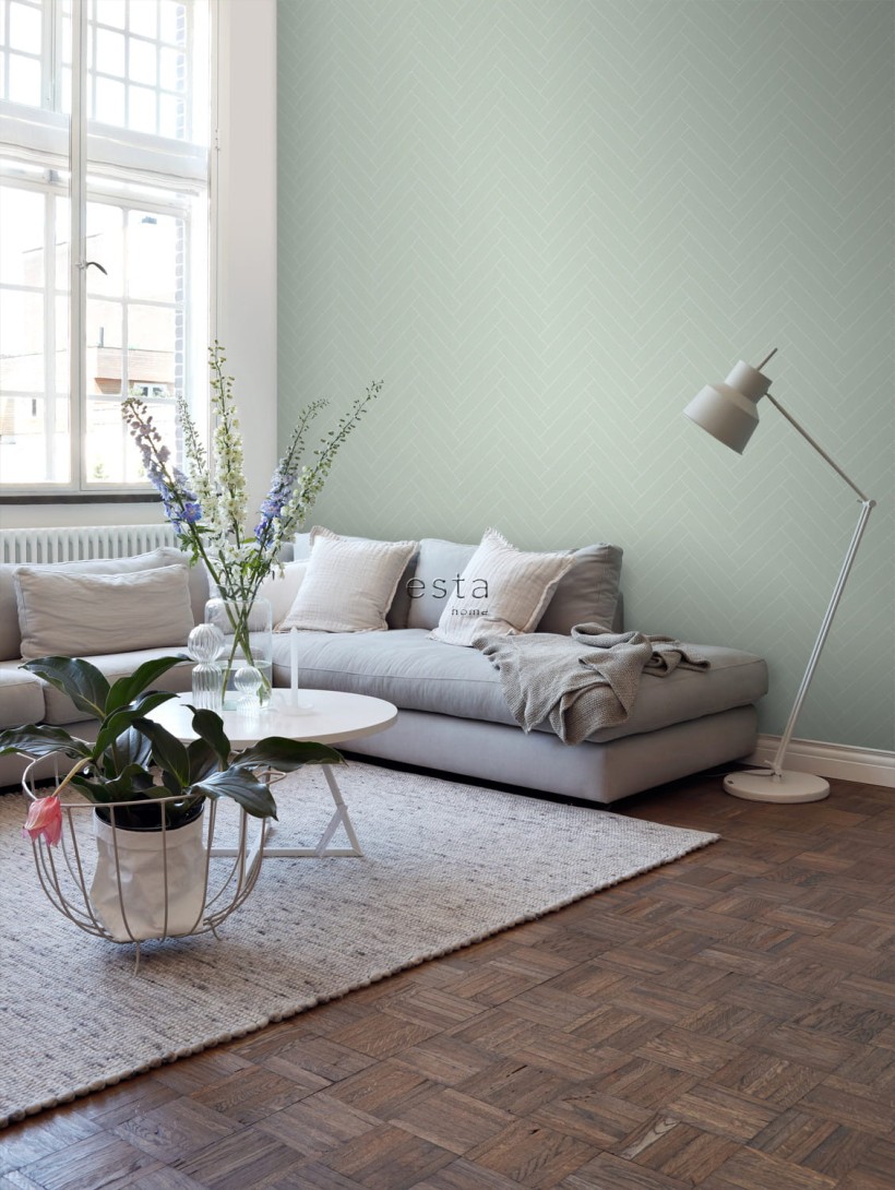 Tapeta Esta Art Deco 139221 Herringbone Mint Green