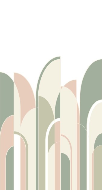 Mural Esta Art Deco 158956 Motif Grayish Green, Peach Pink and White