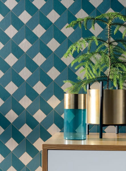 Caselio Only Blue 100126062 Spaces Square - tapeta geometryczna