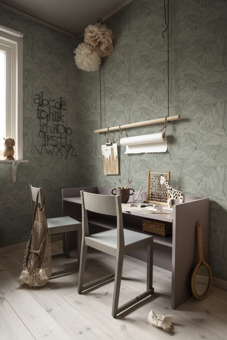 Sandberg Jordnara S10124 Kristoffer Sage Green - tapeta drzewa