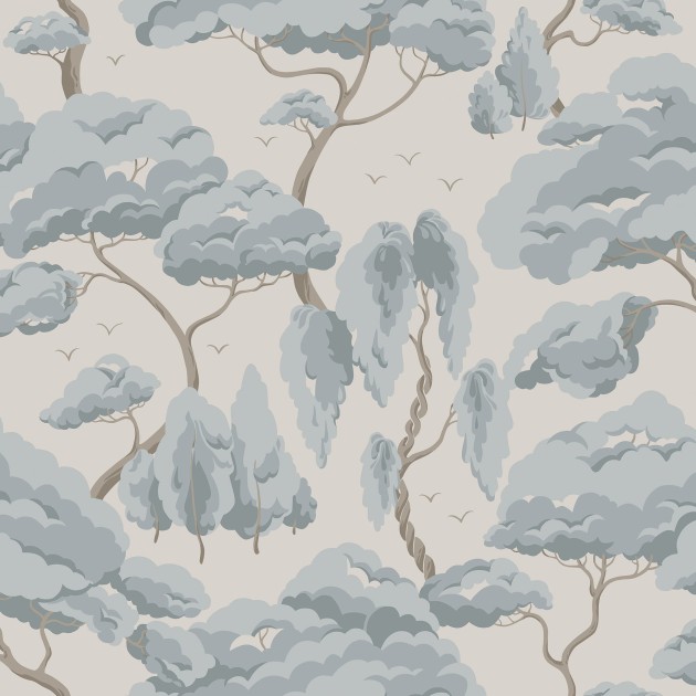 Sandberg Jordnara S10125 Kristoffer Misty Blue - tapeta drzewa