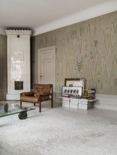 Fototapeta Rebel Walls Zandra Rhodes R17965 Manhattan Sandstone - tapeta drapacze chmur