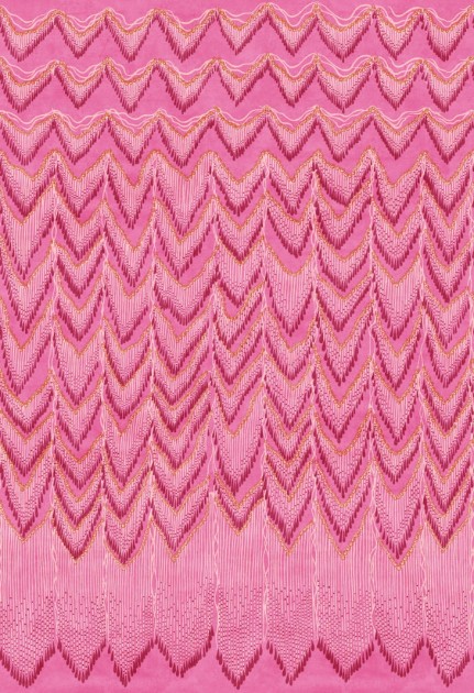 Fototapeta Rebel Walls Zandra Rhodes R17941 Fringed Follies Dawn Hot Pink - tapeta frędzle