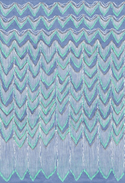 Fototapeta Rebel Walls Zandra Rhodes R17942 Fringed Follies Dawn Lagoon - tapeta frędzle