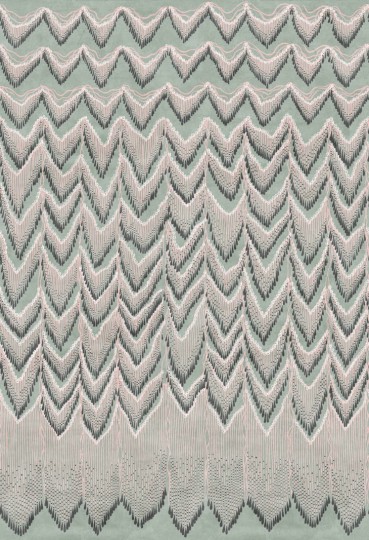 Fototapeta Rebel Walls Zandra Rhodes R17943 Fringed Follies Dawn Mint - tapeta frędzle