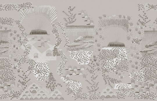 Fototapeta Rebel Walls Zandra Rhodes R17931 Ayers Rock Desert - tapeta trawa spinifex