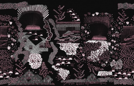 Fototapeta Rebel Walls Zandra Rhodes R17933 Ayers Rock Sunrise - tapeta trawa spinifex