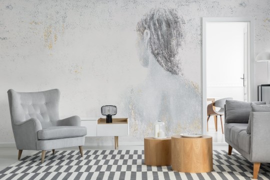 Wall Art Thoughts - mural z sylwetką kobiety