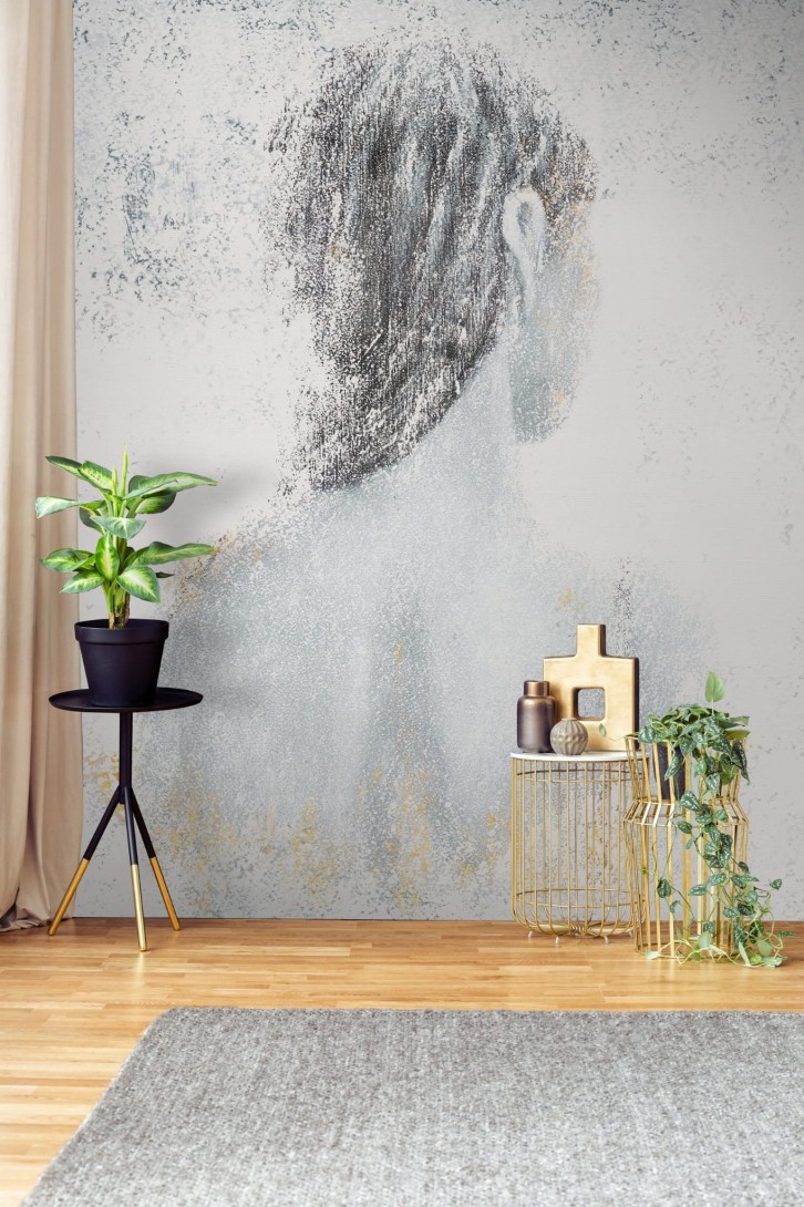 Wall Art Thoughts - mural z sylwetką kobiety