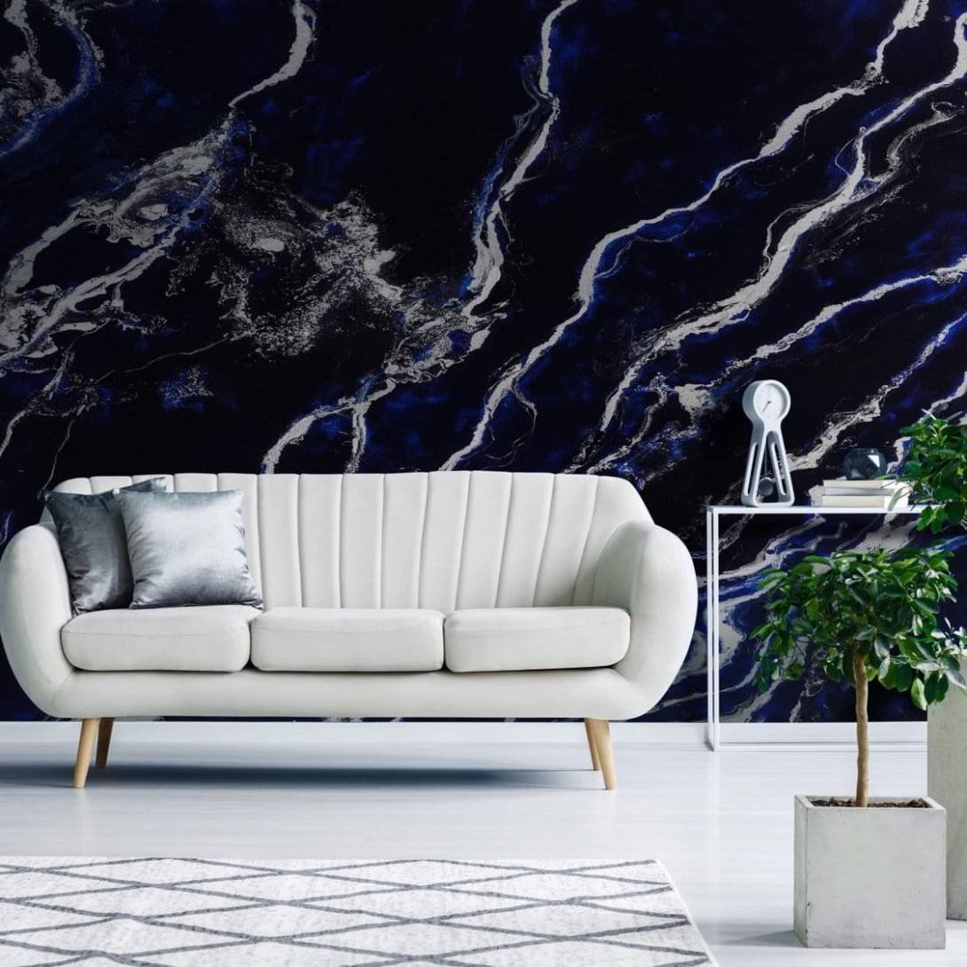 Wall Art Hades - mural granatowy imitujący marmur
