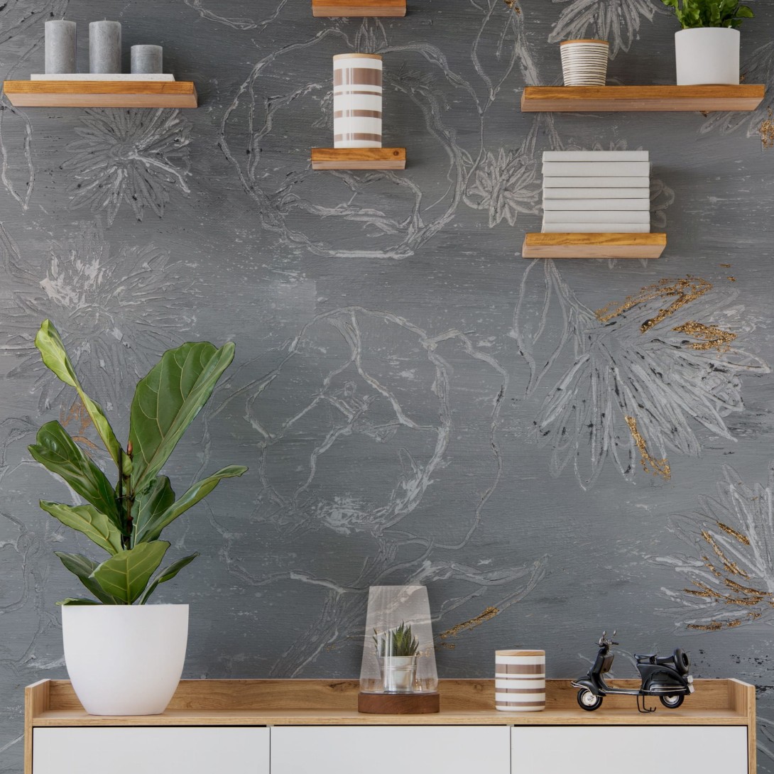 Wall Art Grati - mural w subtelne kwiaty