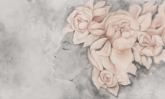 Wall Art 2021/2022 Persephone - mural kobieta z bukietem kwiatów