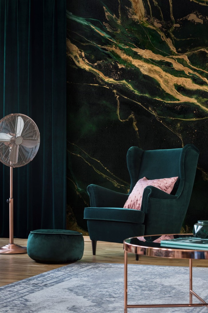 Wall Art Emerald - mural imitujący marmur