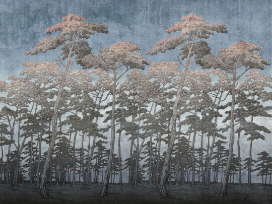 Wall Art Secret Forest Blue - mural las