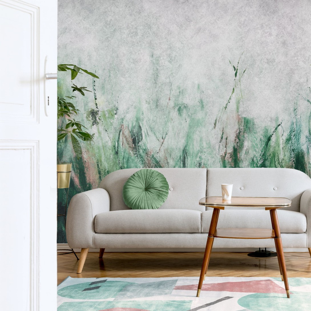 Wall Art Tosca Green - mural o wzorze trawy