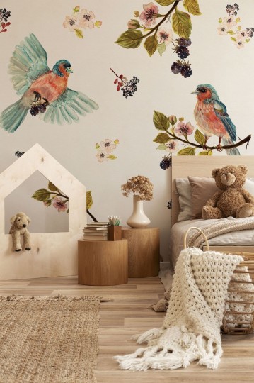 Wall Art 2020/2021 Uccello Cantante Cream - mural ptaki