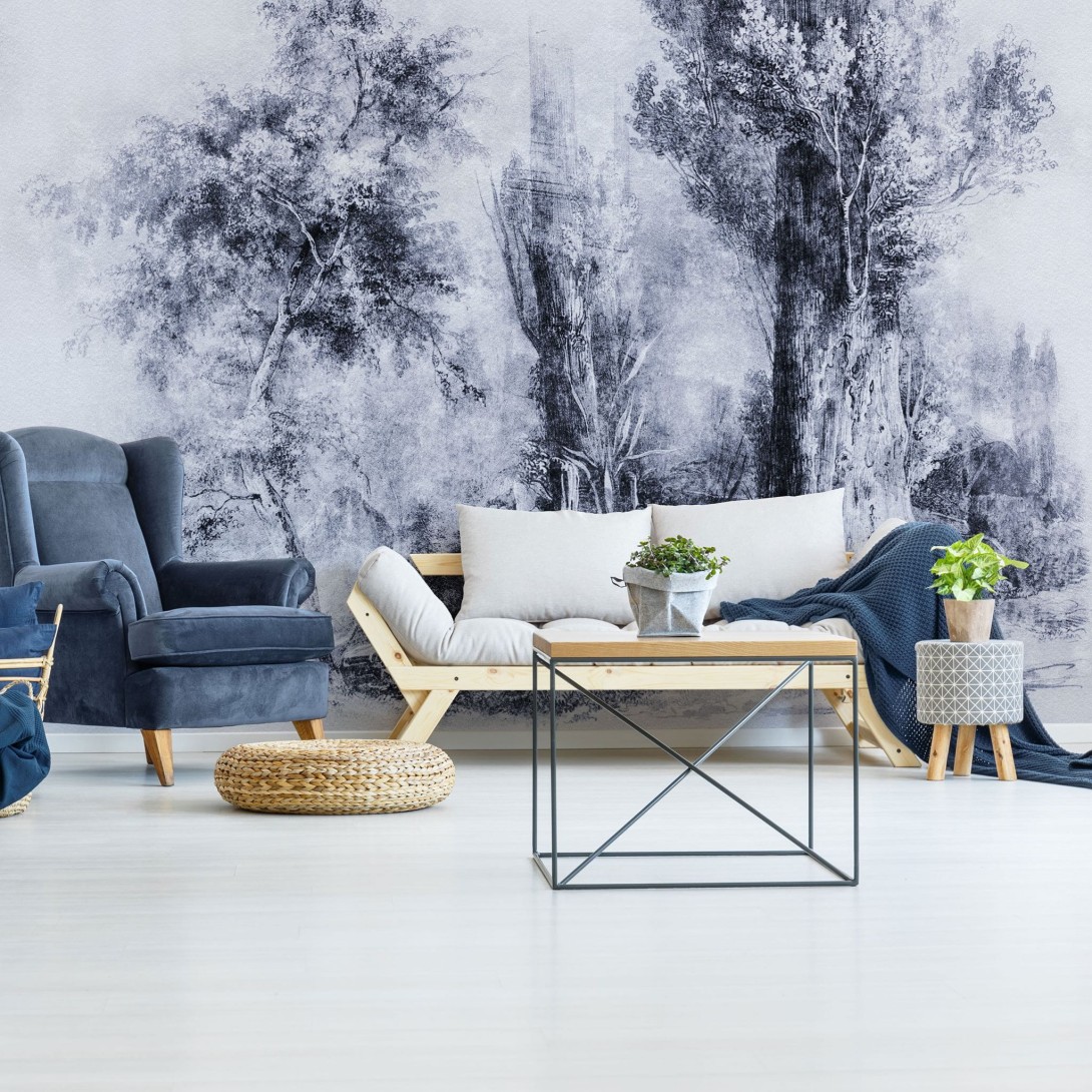 Wall Art Calm Blue - mural drzewa