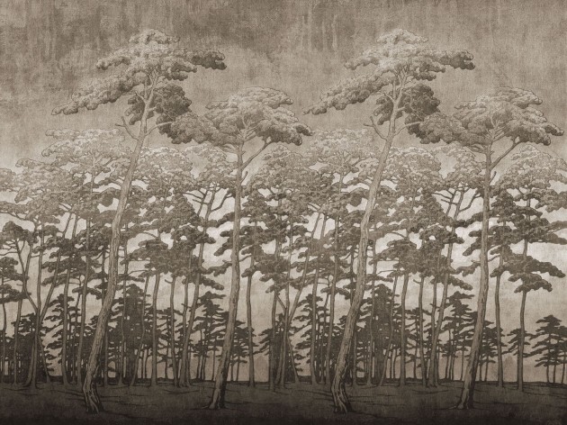 Wall Art Secret Forest Beige - mural las