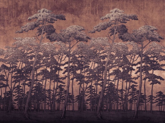 Wall Art Secret Forest Rust - mural las