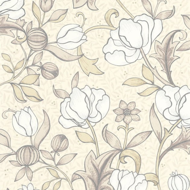Tapeta Casadeco Arts & Crafts 86341214 Isabella - tapeta kwiaty