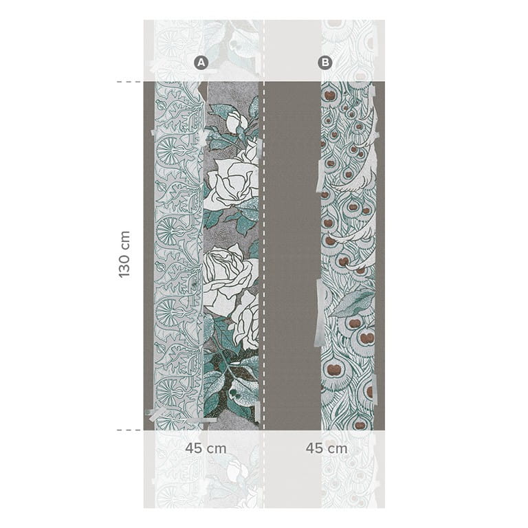 Tapeta Wall & Deco Elements TSPK070 Peacock TS - tapeta kwiaty