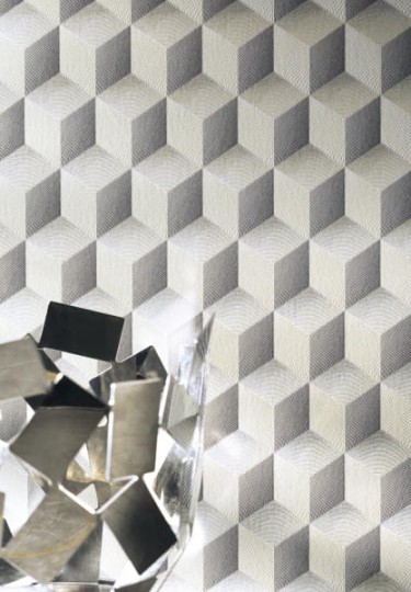 Tapeta Casadeco Perception 28350109 Chrome Cube 3D - tapeta sześciany
