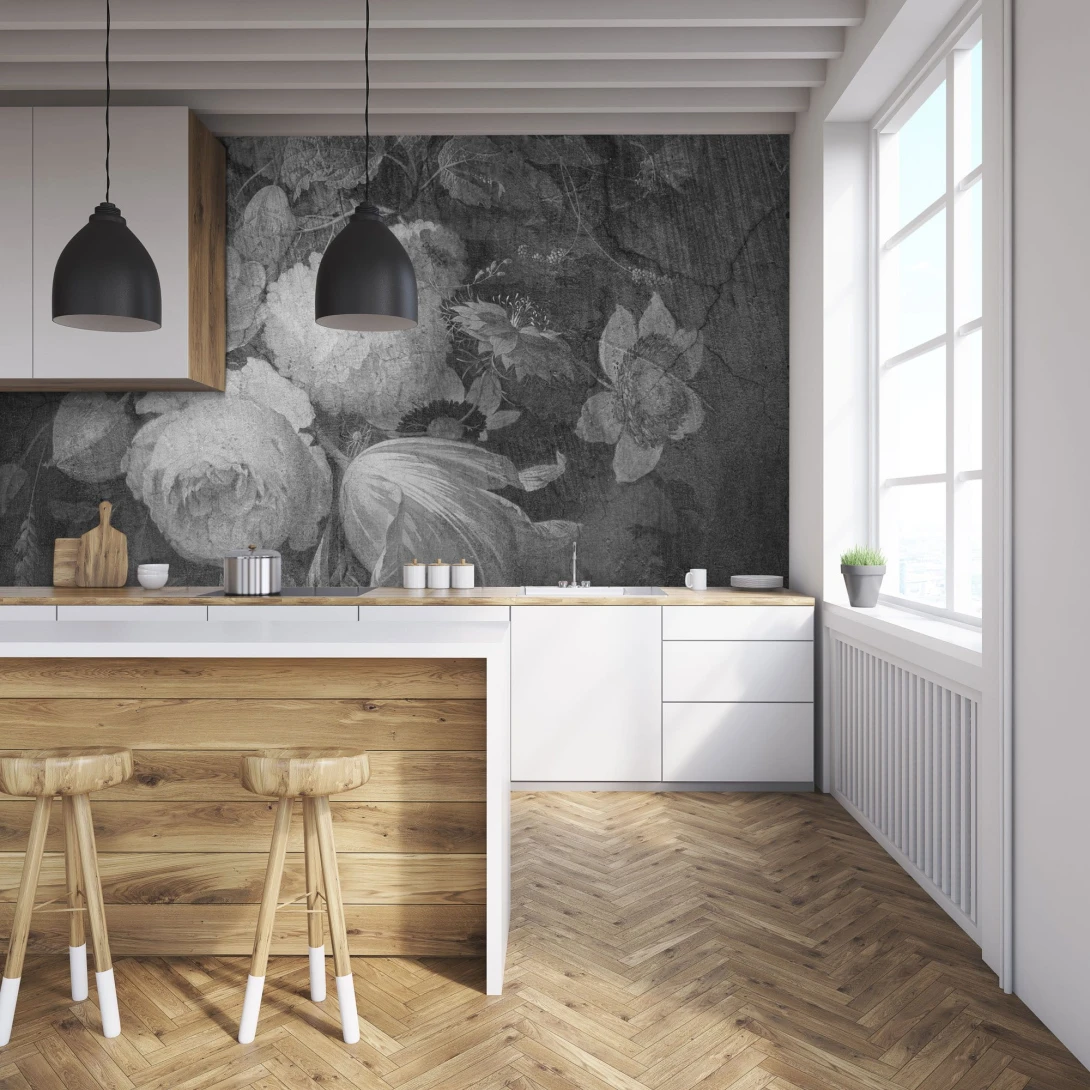 Tapeta Wall Art Noire Boudoir Grey - tapeta kwiaty