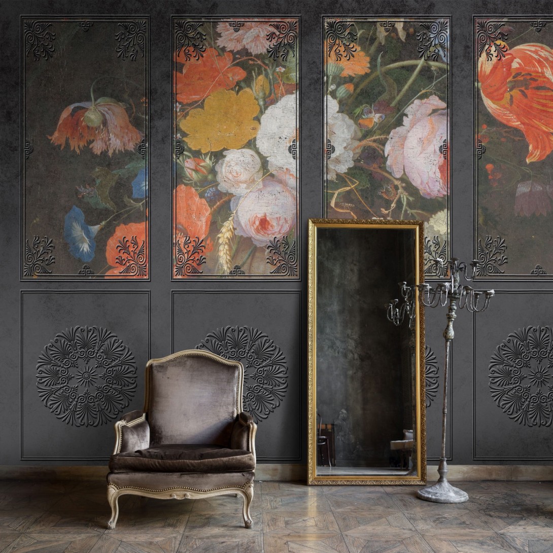 Wall Art Originals Refined Noire - mural kwiaty