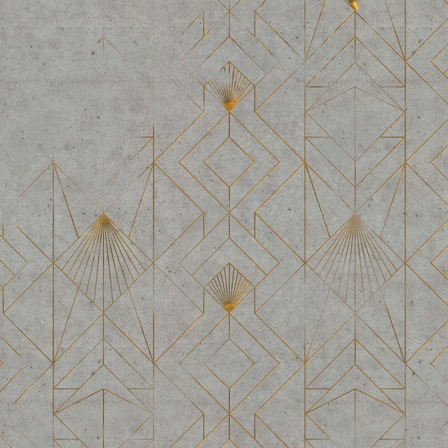 Wall Art Originals Concrete Fan Gold - mural geometryczny
