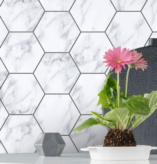 Wall Art Originals Marble Hex - mural geometryczny