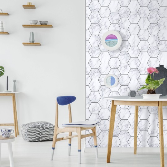 Wall Art Originals Marble Hex - mural geometryczny