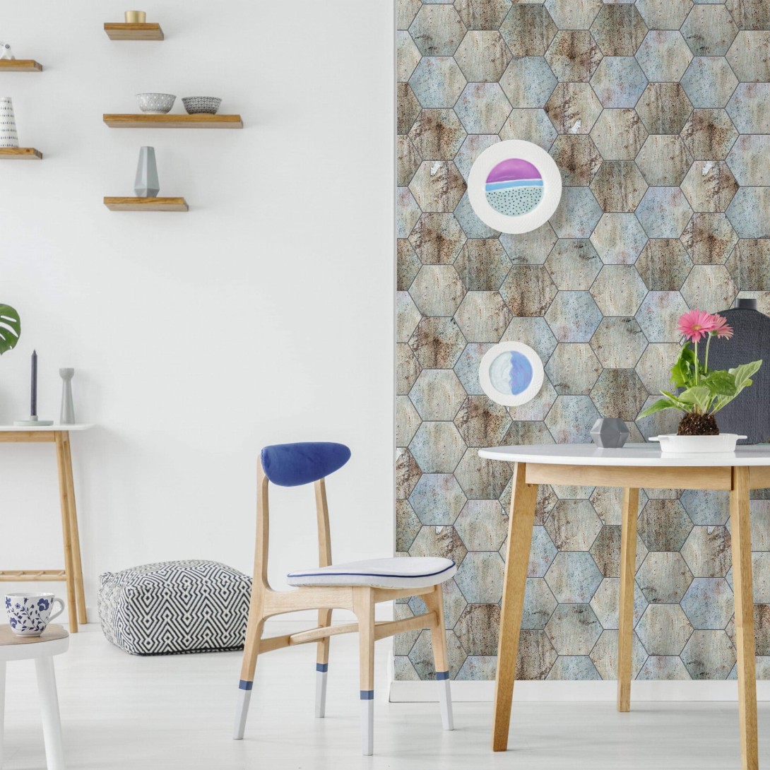 Wall Art Originals Stone Hex - mural geometryczny