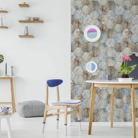 Wall Art Originals Stone Hex - mural geometryczny